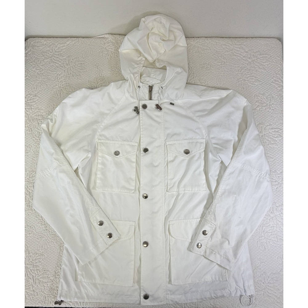 Lauren Ralph Lauren White Hooded Utility Field Jacket Mesh Lined Women's Size M